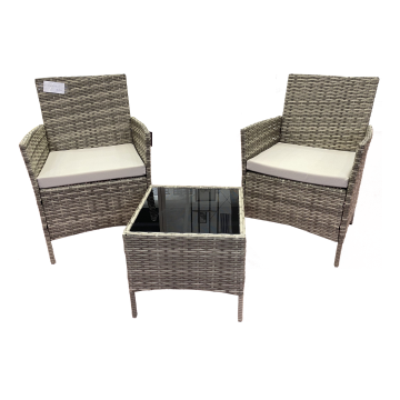 Light Gray PE Rattan KD Balcony Sofa Set