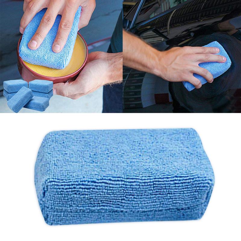 Car Wash Cleaning Sponge Block Microfiber Wax Applicator Pad Polishing Sponge Terry Cloth Box Polished Wax Sponge Maintenance
