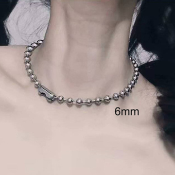 4mm/6mm/8mm Stainless Steel Bead Chain big Ball punk Necklace Women Choker Long (35cm-90cm) ball Necklaces For Men/women