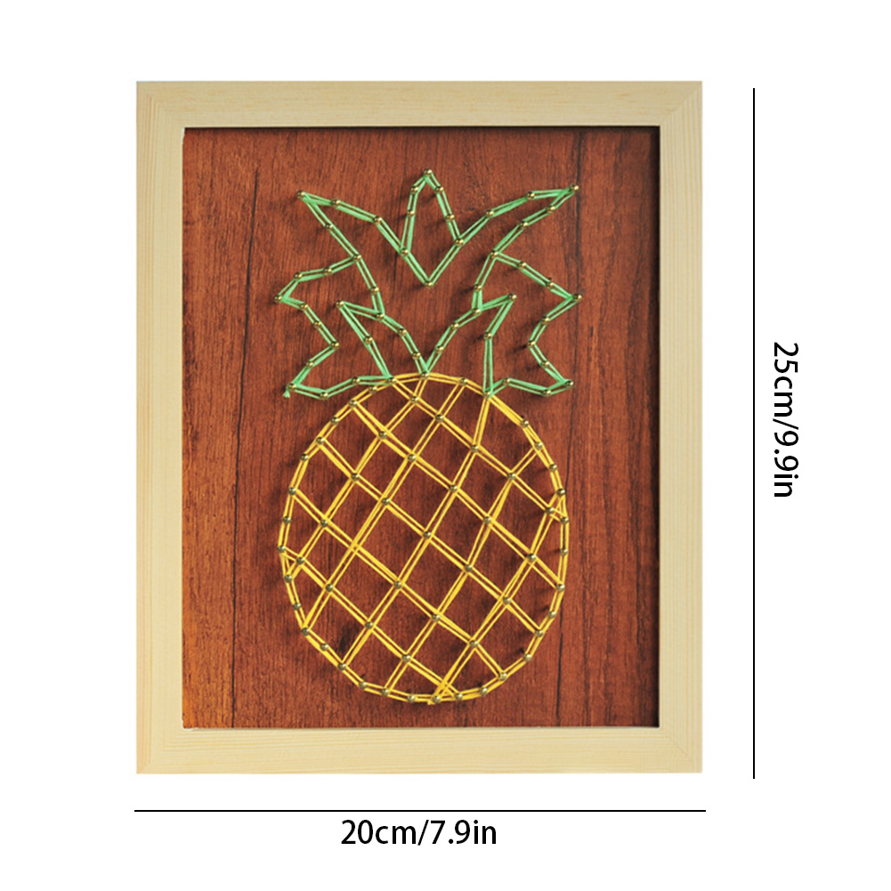 Pineapple String Painting Art Craft DIY String Picture Nail String Drawing For Home Office Decor Nail Painting DIY Home Ornament
