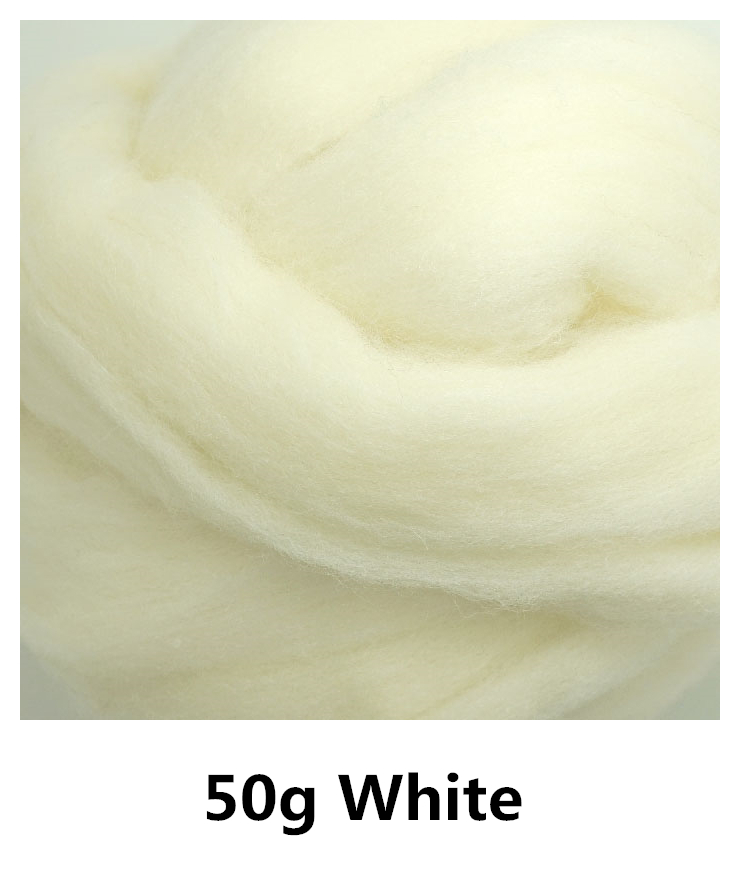 Free shipping 50g Super Fast felting Short Fiber Wool in Needle Felt wool felt color White wet felting