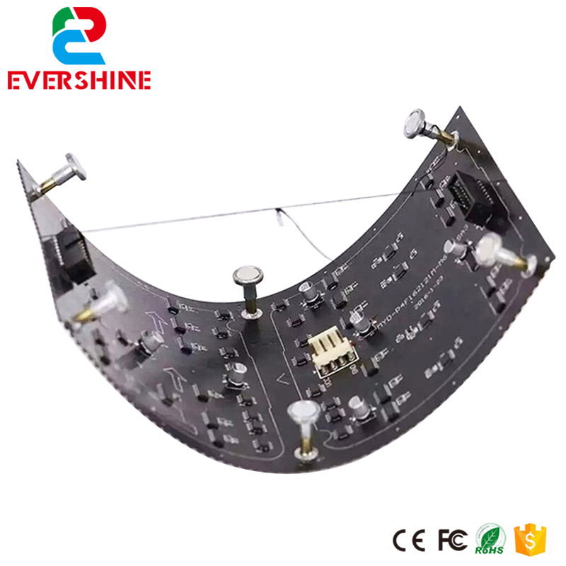 Evercollectvision HD SMD2121 256x128mm 64x32 Dots Soft Indoor P4 Flexible Full Color LED Module Use For Around LED Screen