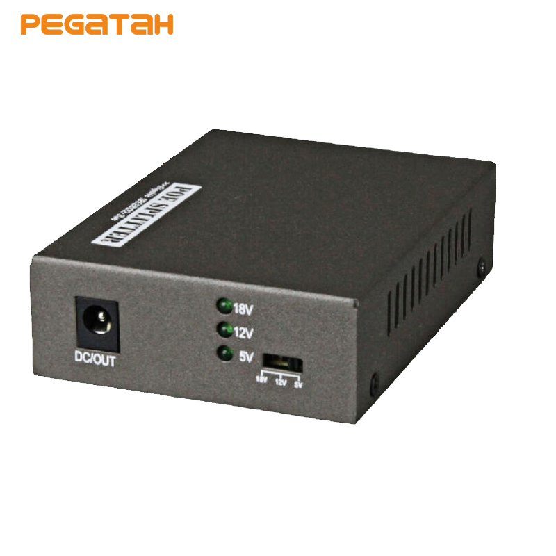 New Gigabit 10/100/1000 Mbps Network Data Rate IEEE 802.3at/af PoE Splitter Adapter 5V(3.5A)/12V(2A) /18V(1A) Power output