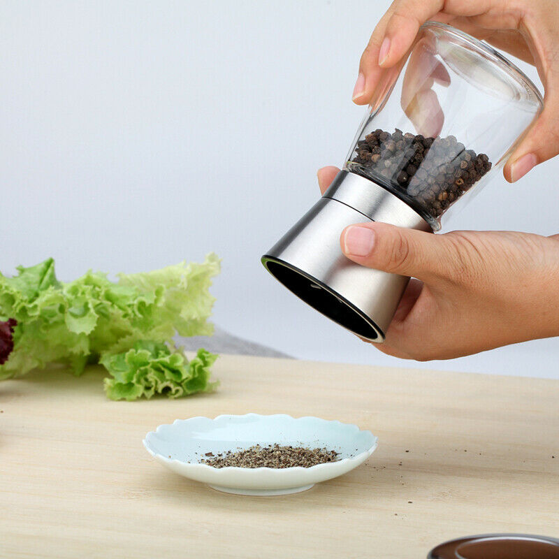 New Kitchen Grinder Manual Salt and Pepper Grinder Set 1 Shakers Spices Mill Crusher Stainless Steel 3Grade Kitchen Tools