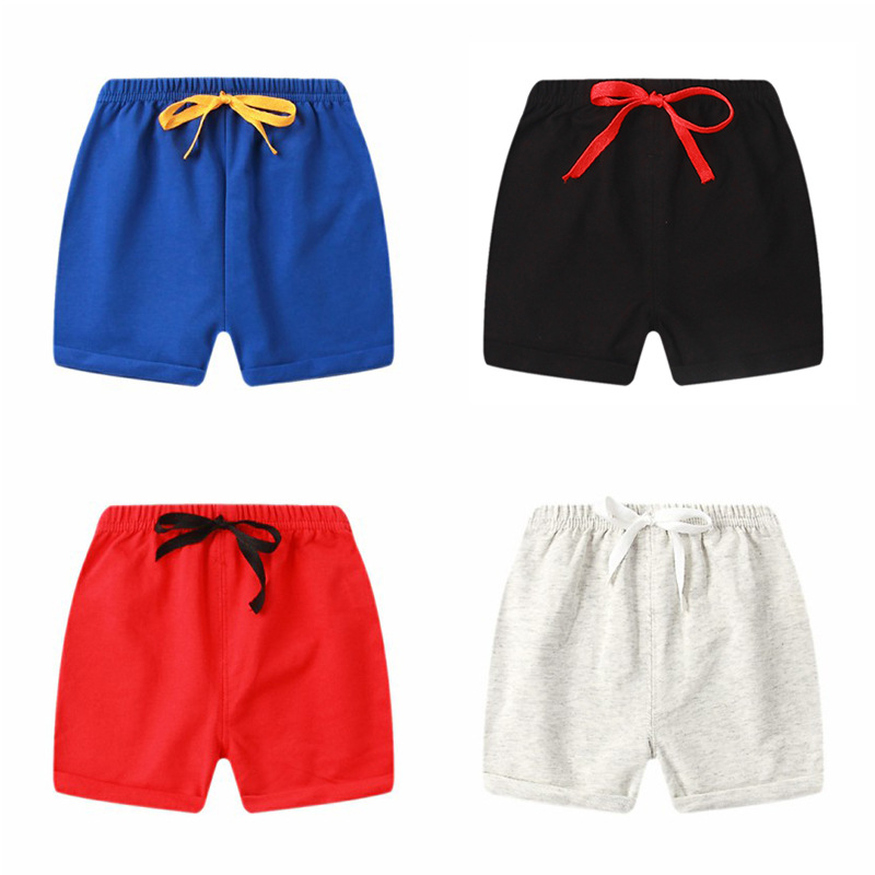 Boys Shorts Summer Cotton Thin Five-point Pants Children Baby Shorts Solid Color Boys And Girls Outdoor Beach Pants Casual Pants