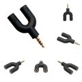 u type 3.5mm Stereo Audio Male to 2 Female Headset Mic TRRS Y Splitter Cable Adapter