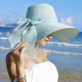Rimiut Beach Sunscreen Summer Straw Hat Folding Beach Hat Female Big Cap Sunhat Beach Vacation Travel Sun Hat