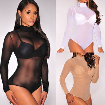 2019 Hot Sexy Mesh Lingerie Exotic Apparel Black White Transparent Top Jumpsuit Club Dress Unique Design Novelty Apparel