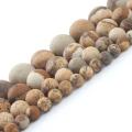 natural dull polish matte picture Jaspers stone beads for jewelry making 15inches natural stone beads 4/6/810mm