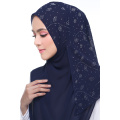 Women's Bubble Chiffon Scarf Leaf Diamond Crystal Scarf Hijab Shawls Wraps Solid Color Muslim Hijab Scarf 20 Colors