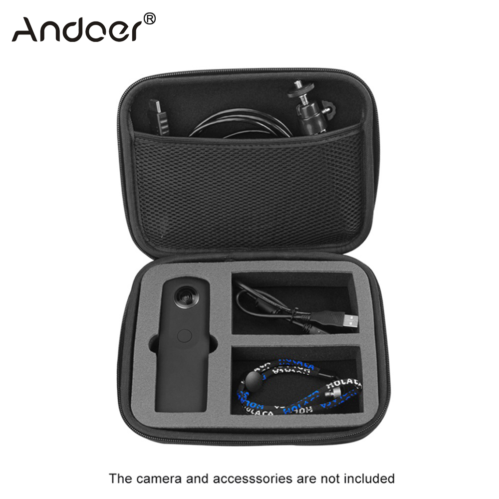 Andoer Compact Portable Camera Video Bag Protective Case Shockproof Storage Bag for Ricoh Theta S M15 360 Deg Panoramic Camera
