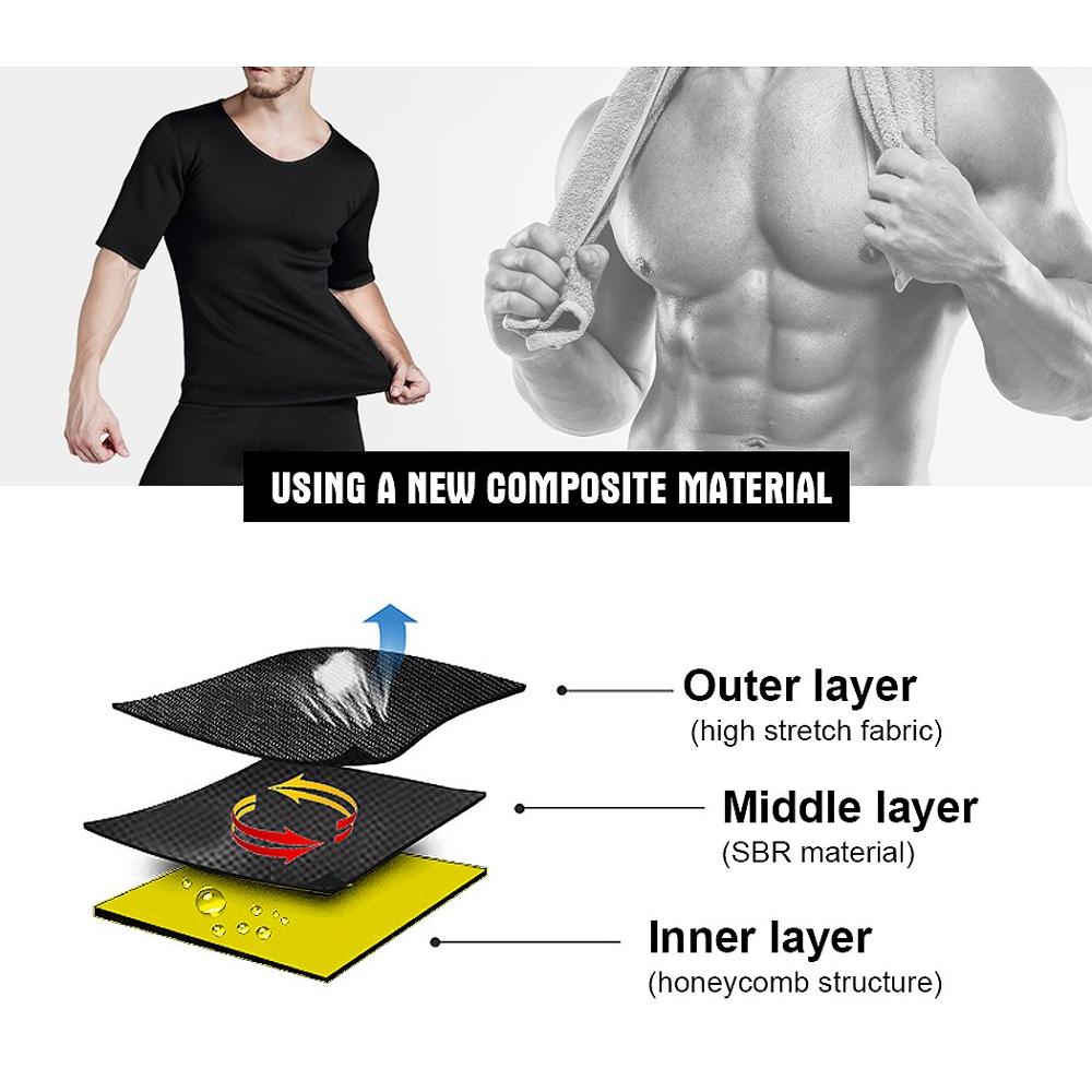 CXZD Men Sweat Neoprene Body Shaper Weight Loss Sauna Shapewear Workout Shirt Vest Fitness Jacket Suit Gym Top Clothes Thermal