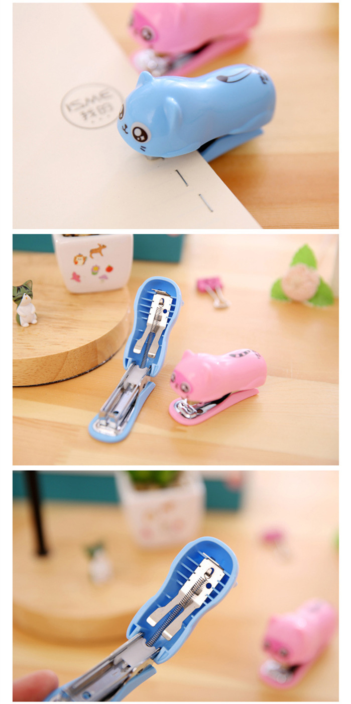 Cute dog and cat stapler 1000 pcs mini staple for binding oaper Stationery office school supplies grapadoras de oficina f116