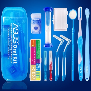 Portable Oral Clean Tool Orthodontic Oral Care Kit Tooth Brush Mouth Mirror Interdental Brush Dental Floss Orthodontic Clean Kit