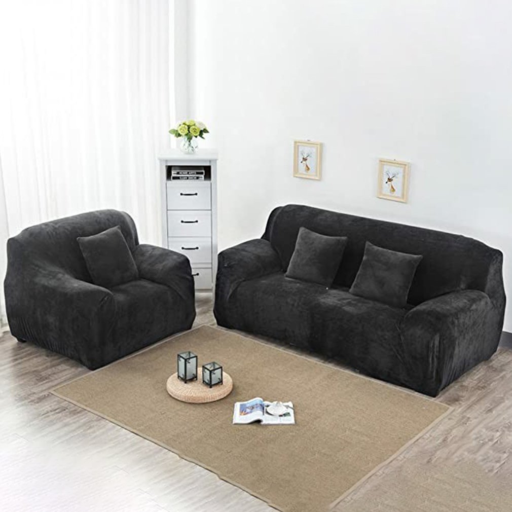 Solid Color Sofa Cover All-inclusive High Elasticity Plush Sofa Cover Thickening Can Be Customized Fashion