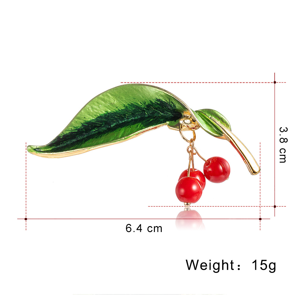 The new summer little fresh cherry brooch female fashion cute drip fruit corsage factory spot