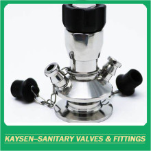 Sanitary stainless steel aseptic sampling valve with chain