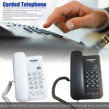 Desktop Corded Telephone with Caller ID Display, Wired Landline Phone for Home/Hotel/Office, Adjustable Volume, Real Time Date