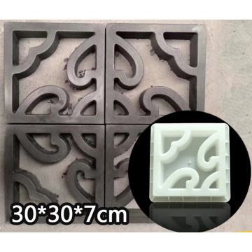 Cement Antique Brick Mold Square Garden Wall Making Brick Mould 3D Carving Anti-Slip Concrete Plastic Paving Molds 30x30x7cm