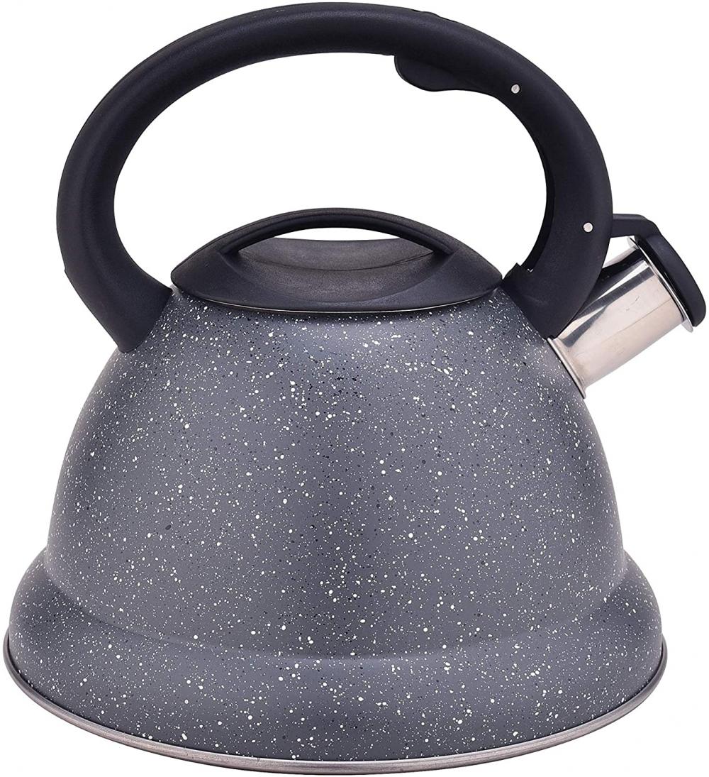 Grey Durable Color Stainless Steel Whistling stovetop Teapot