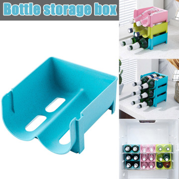 1pc Free-Standing Plastic Water Bottle Wine Rack Storage Organizer Stackable Rack for Kitchen Countertops Pantry Fridge BV78