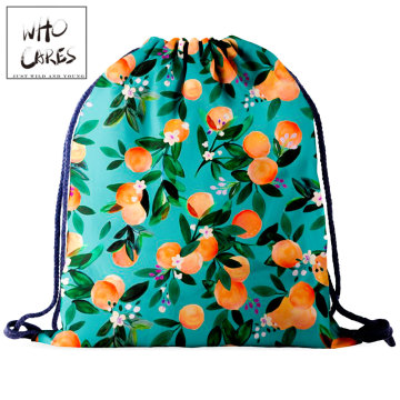 Who Cares Natural Drawstring Bag Backpack Women Shopping Bag Casual 3D Printing Outdoor Travel Bag Portable Shoe bag For Gym