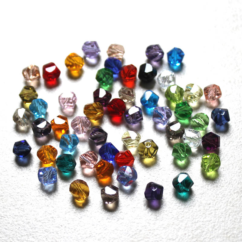 100pcs 6mm Lampwork Beads Crystal Twist Round Glass Beads Handmade Necklace Earring DIY Jewelry Making SQ3A66