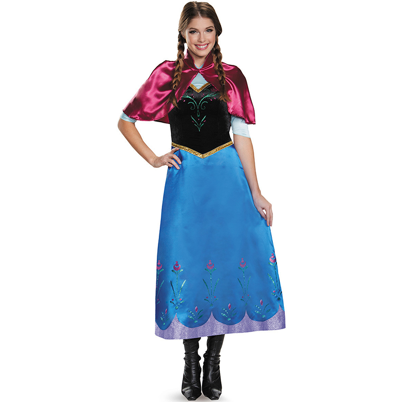 Anna Princess Cosplay Costume Adult Snow Grow Elsa Clothing Fairy Tale Party Dress Anime Costume for Halloween Women