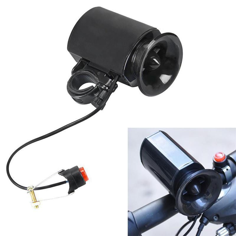 6 Sounds Electronic Bicycle Alarm Ultra-loud Speaker Black Bell Electronic Horn Bike Siren Cycling Safety Bicycle Accessories