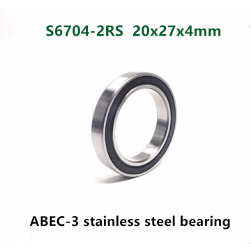 50pcs/lot ABEC-3 S6704-2RS 20x27x4 mm stainless steel thin wall deep groove ball bearings S6704 RS 20*27*4mm