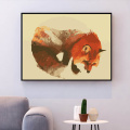 HUACAN Paint By Number Fox Animal Drawing Canvas Acrylic Handpainted Wall Art Oil Painting By Number Gift Home Decor