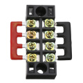 1pc 4P 600V 15A Dual Row Wire Screw Barrier Terminal Block Power Distribution Terminal for Home Wire with 2 Connector Strips