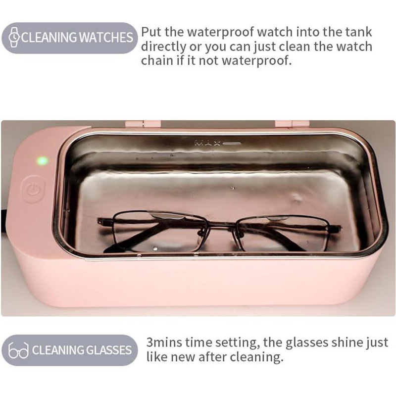 Portable Ultrasonic Cleaner For Glasses Jewelry Household Sonic Cleaning Machine Mini Watch Vibrator Washer Device Best Gift