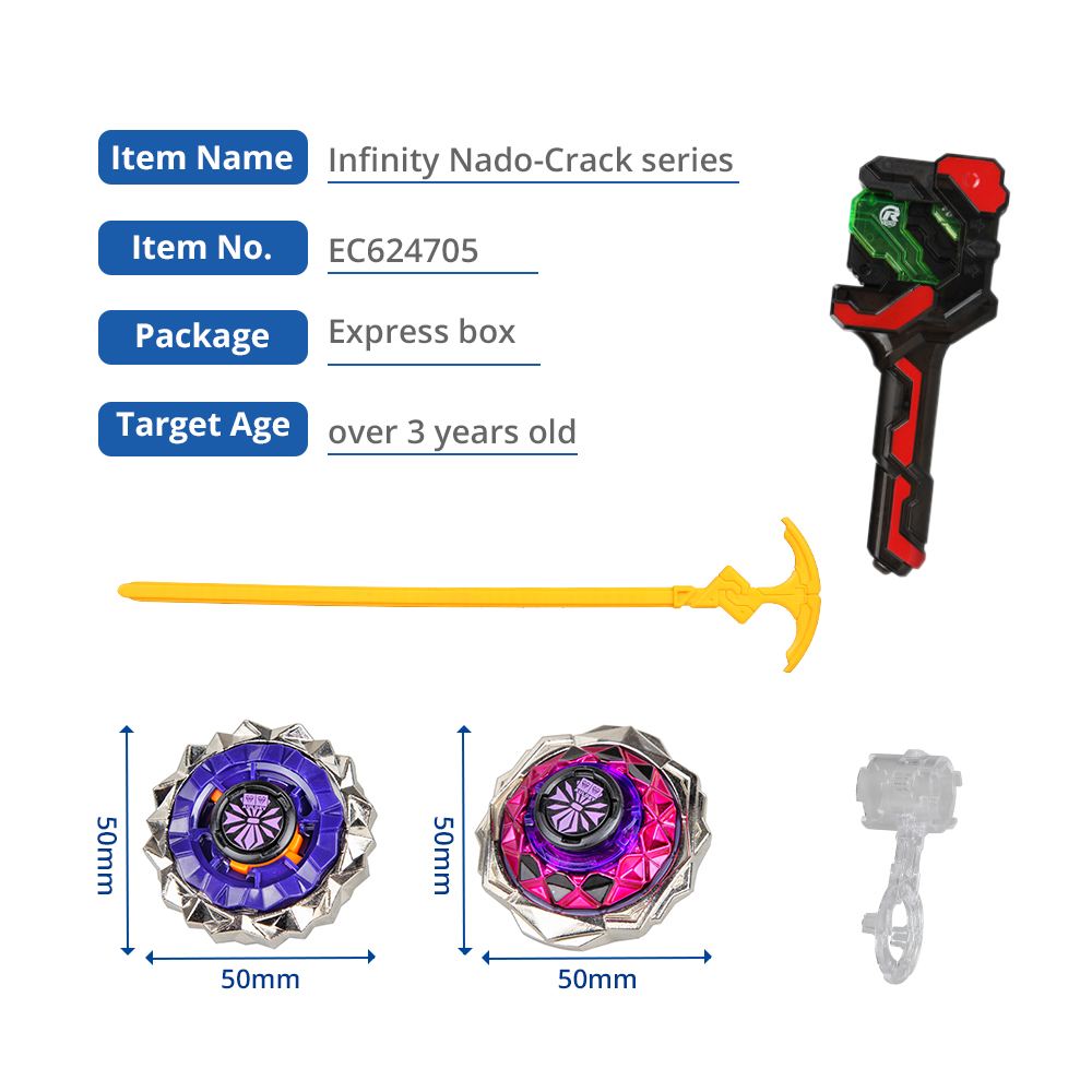 Gyro Infinity Nado 3 Crack Series Transforming Vehicles Split Crack Spinning Launcher Top Kids Toys Beyblade Toy