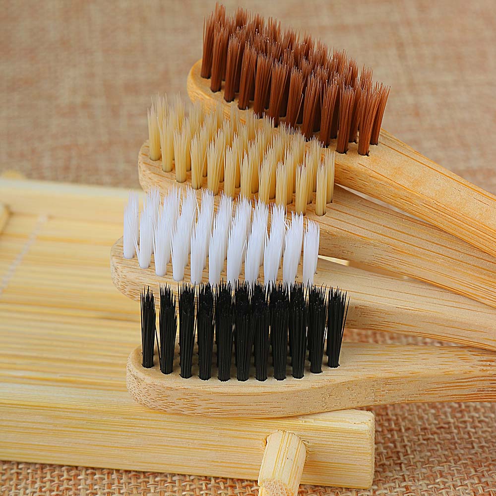 1/5PC Environmental Bamboo Charcoal Health Toothbrush For Oral Care Teeth Cleaning Eco Medium Soft Bristle Brushes
