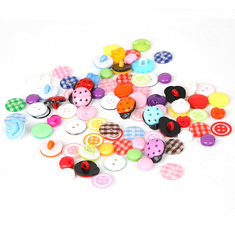 19Style 50PCS Mix Shape Lots Colors DIY Scrapbooking Cartoon Buttons Plastic Buttons Children's Garment Sewing Notions