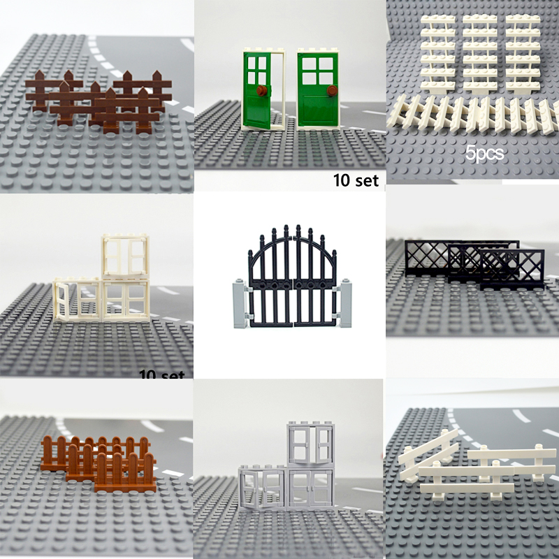 Door windows Accessories Building Blocks City House Fence Stairs Ladder MOC Parts Bricks Toy for kid Compatible All Brands