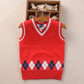 boys girls school sweater vest preppy style kids pullover knitted wear v-neck cotton spring autumn children's clothing