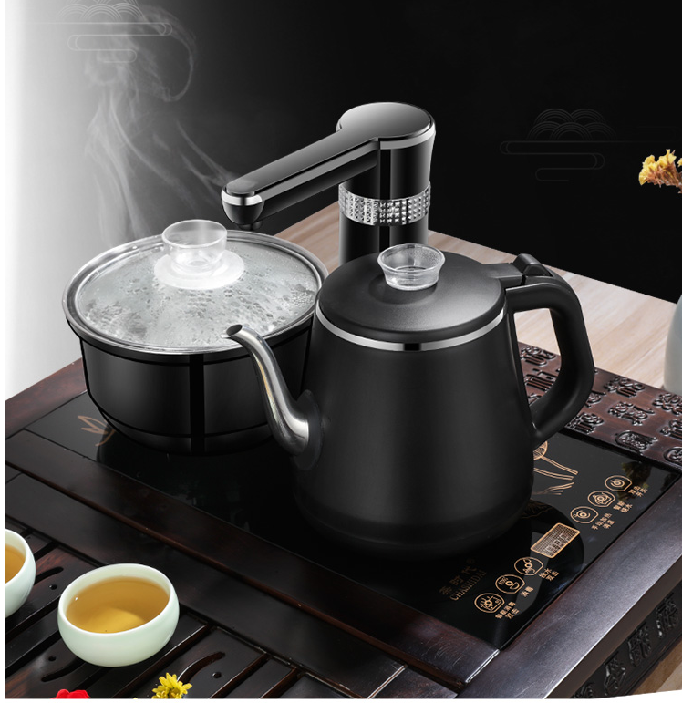 Electric Kettles household tea pot set 1.0L capacity stainless steel safety auto-off function, black