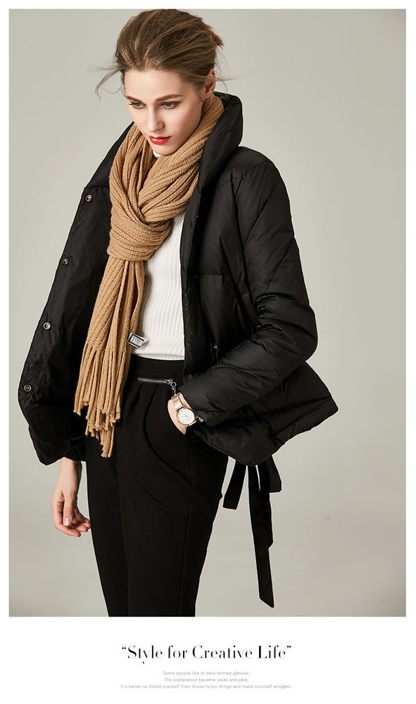 Women Short Stand Collar Down Coat