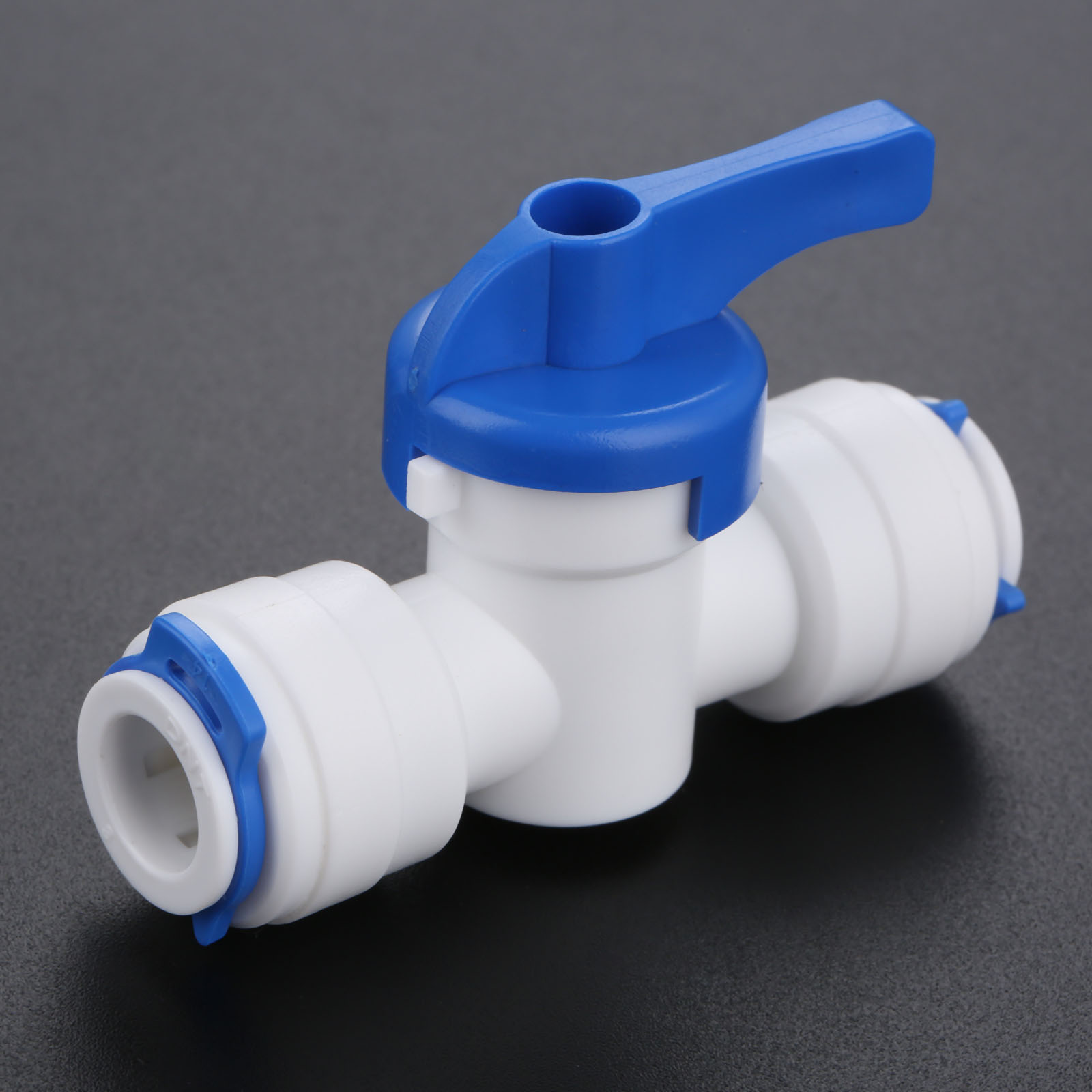 1Pc RO Straight 1/4" 3/8" OD Hose Quick Connection Control Fittings Plastic Water Ball Valve Reveser Osmosis Aquarium Fittings