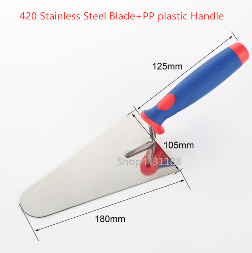 180mm 420Stainless Steel blade plastic handle plaster trowel construction spatula tool Thickness: 1.4mm,Cleaning Putty Knife
