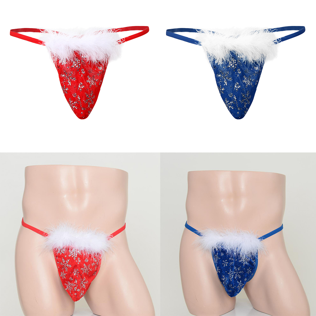 Men’s Christmas Gift Snowflake G-String Bikini Thongs Underwear
