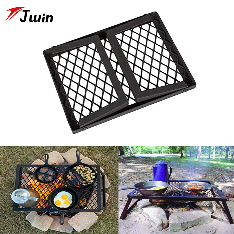 Folding Campfire Grill For Cooking Open Fire Foldable BBQ Grill Rack Portable Camping Grill Barbecue Grill for Outdoor Accessory