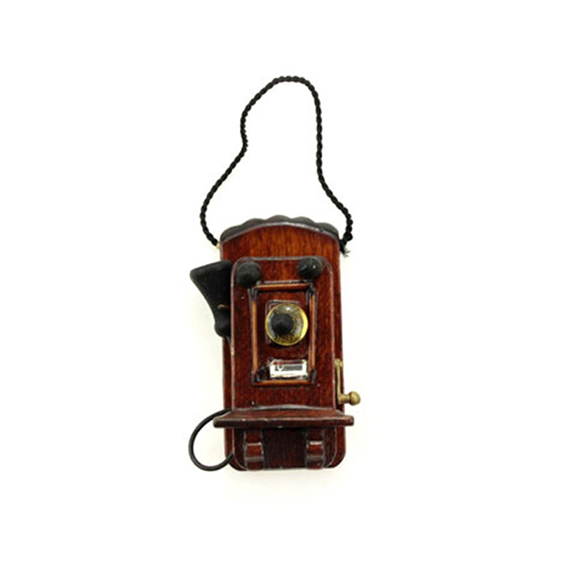 1:12 Dollhouse Miniature Antique Wall Mount Phone Vintage Style Livingroom Bedroom Kitchen Furniture Accessories