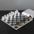 The living room is decorated with frosted crystal board ornaments and modern home chess ornaments indoor smart game tools decor