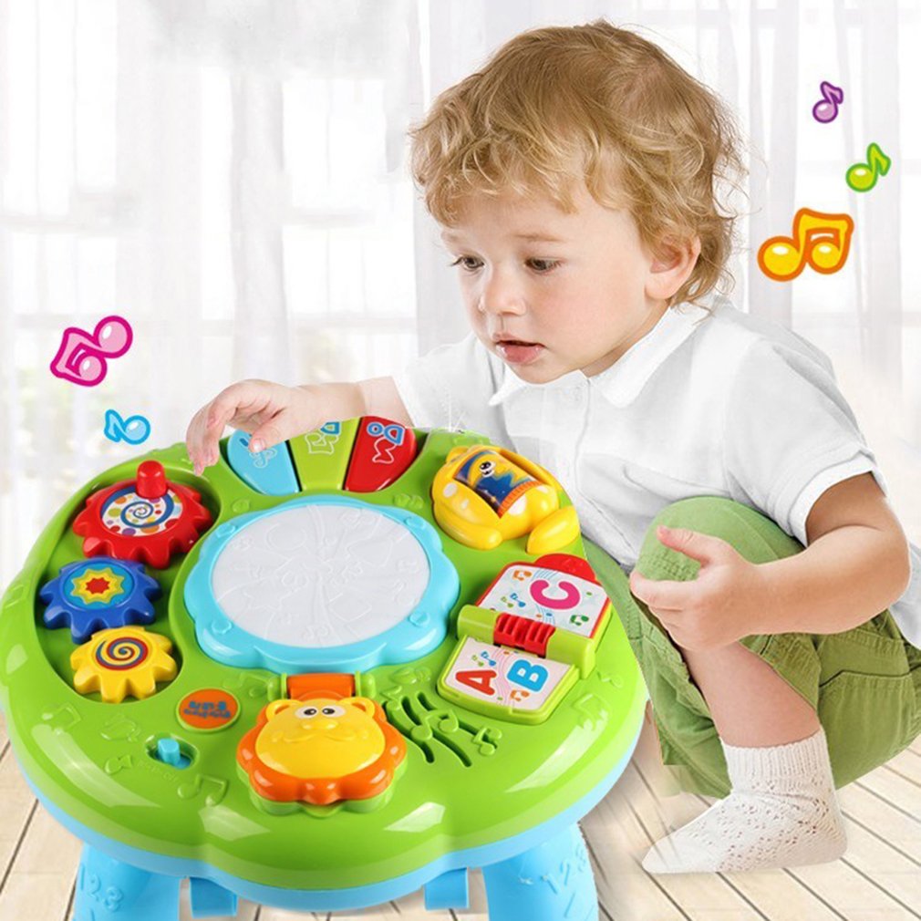 Baby Music Learning Table Multifunctional Game Table for toddlers with Colorful Light Sound Early Educational Toys for Kids Baby
