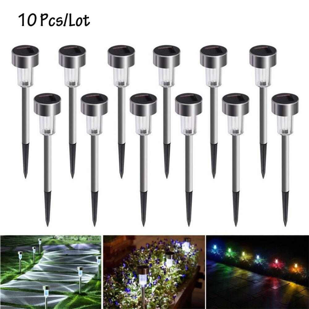 10Pcs Outdoor Garden Led Solar Lights Led Lawn Lamps Waterproof Street Lighting Luminaria For Garden Decoration Path Lights