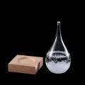Desktop Droplet Storm Glass Bottle Weather Forecast Predictor Monitor Barometer With Wooden Base For Home Decor