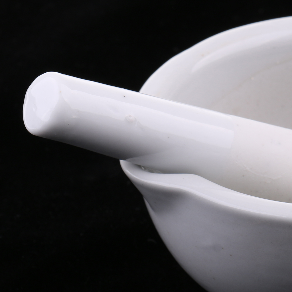 Porcelain Mortar & Pestle Mixing Grinding Bowl Set for Laboratory Medicine School Supplies Kitchenware DIY Toy 90mm